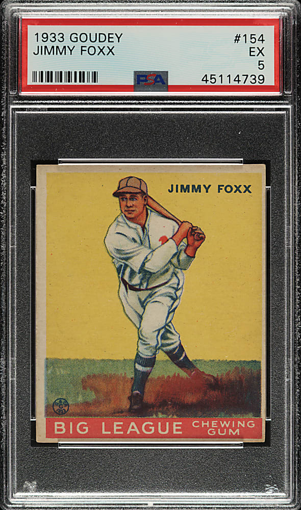 1933 R319 Goudey #154 Jimmie Foxx PSA EX 5