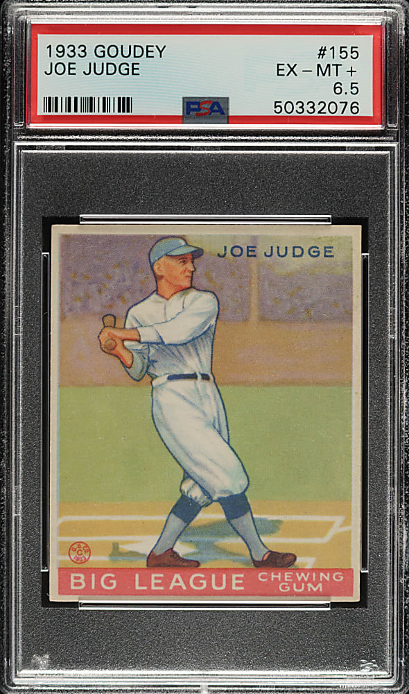 1933 R319 Goudey #155 Joe Judge PSA EX-MT+ 6.5