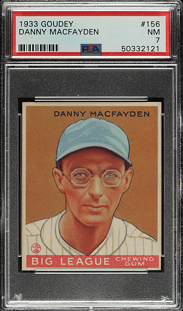 1933 R319 Goudey #156 Danny MacFayden PSA NM 7
