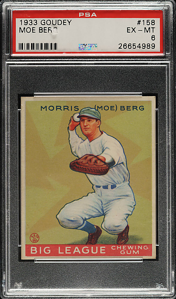 1933 R319 Goudey #158 Moe Berg PSA EX-MT 6