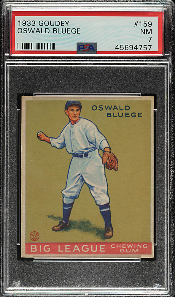 1933 R319 Goudey #159 Ossie Bluege PSA NM 7