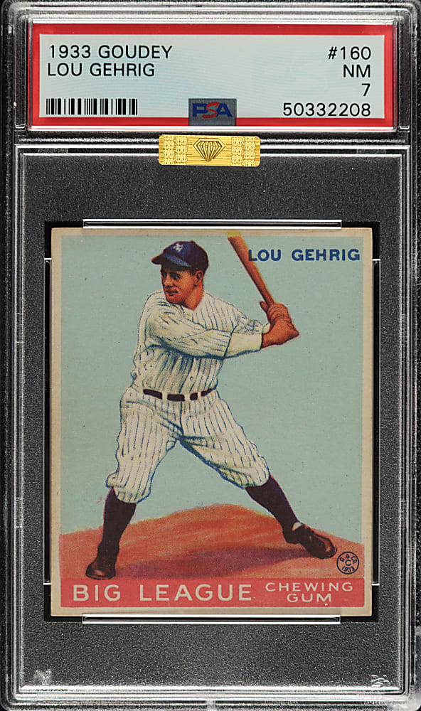 1933 R319 Goudey #160 Lou Gehrig PSA NM 7 (MBA Gold Diamond)
