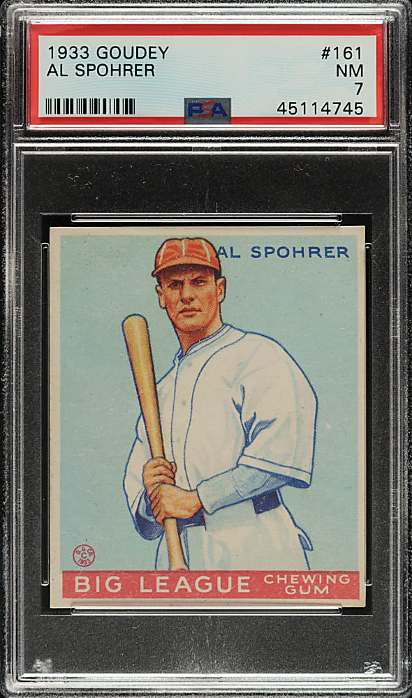 1933 R319 Goudey #161 Al Spohrer PSA NM 7