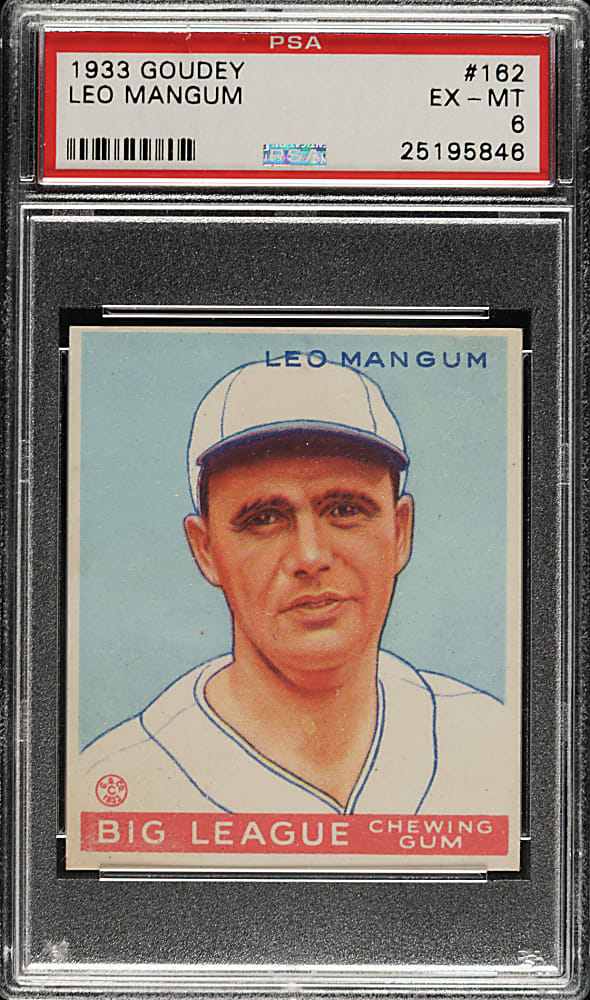 1933 R319 Goudey #162 Leo Mangum PSA EX-MT 6
