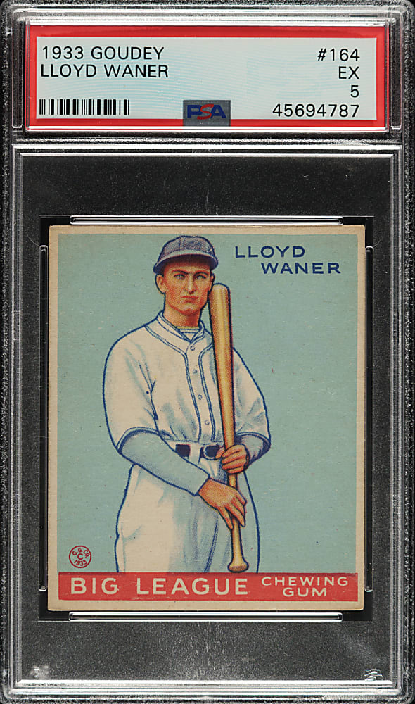 1933 R319 Goudey #164 Lloyd Waner PSA EX 5