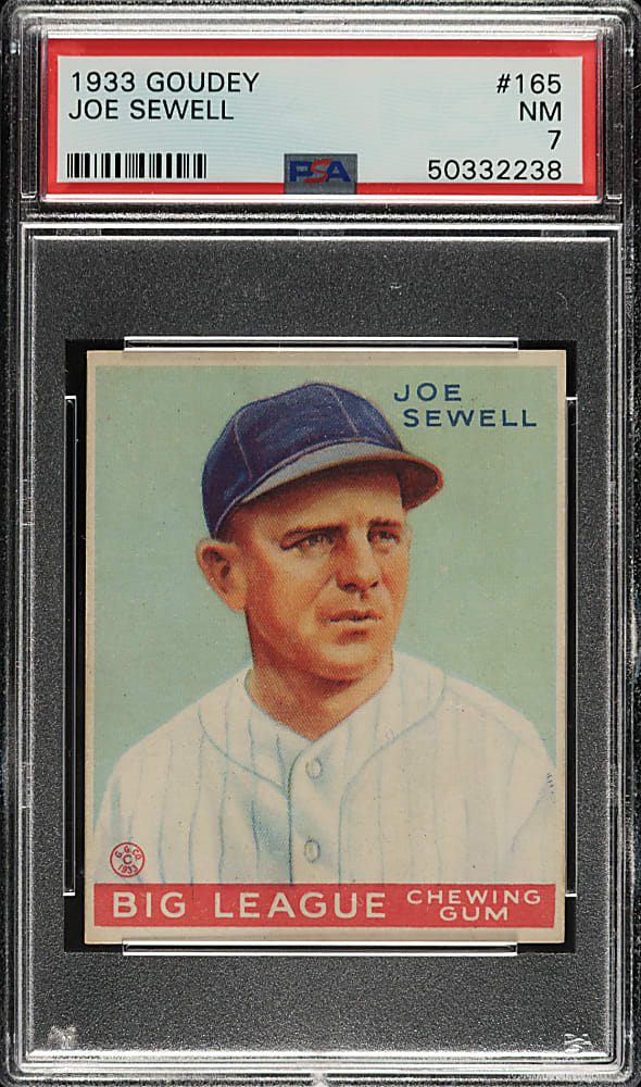1933 R319 Goudey #165 Joe Sewell PSA NM 7
