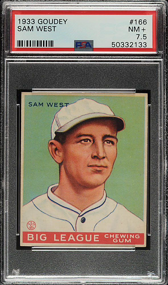 1933 R319 Goudey #166 Sam West PSA NM+ 7.5