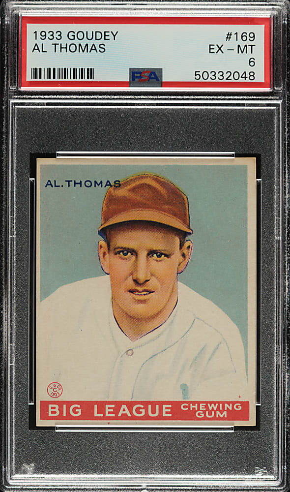 1933 R319 Goudey #169 Al Thomas PSA EX-MT 6