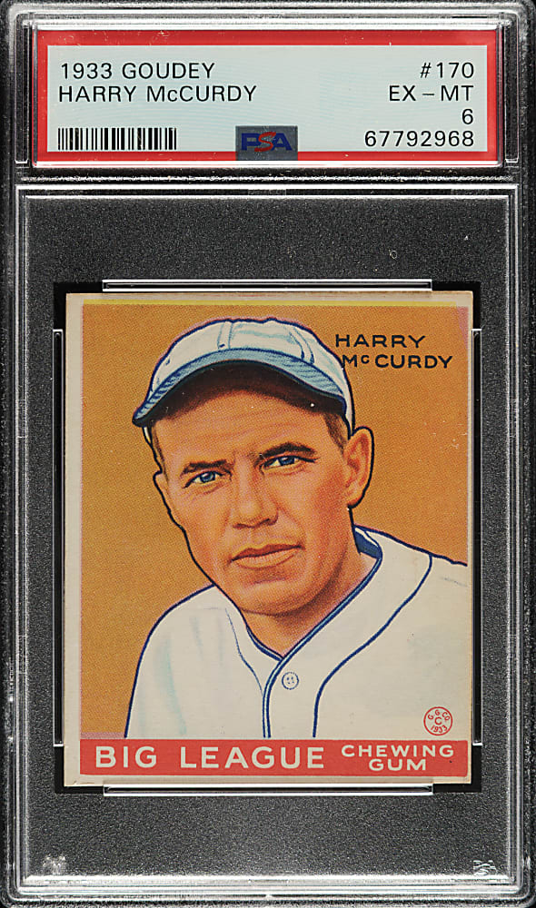 1933 R319 Goudey #170 Harry McCurdy PSA EX-MT 6