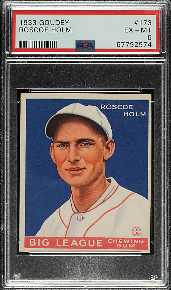 1933 R319 Goudey #173 Roscoe Holm PSA EX-MT 6