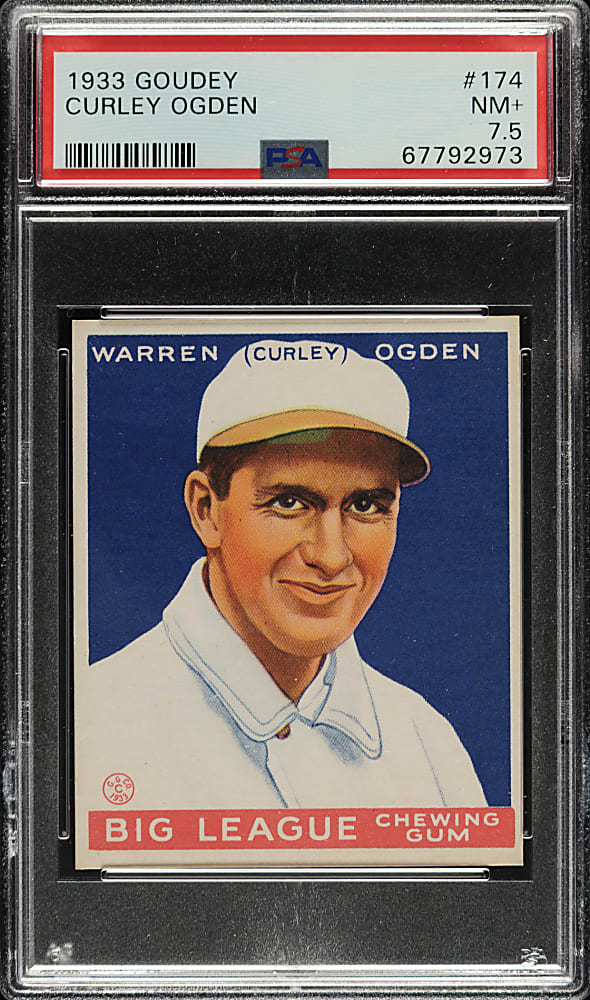 1933 R319 Goudey #174 Curley Ogden PSA NM+ 7.5