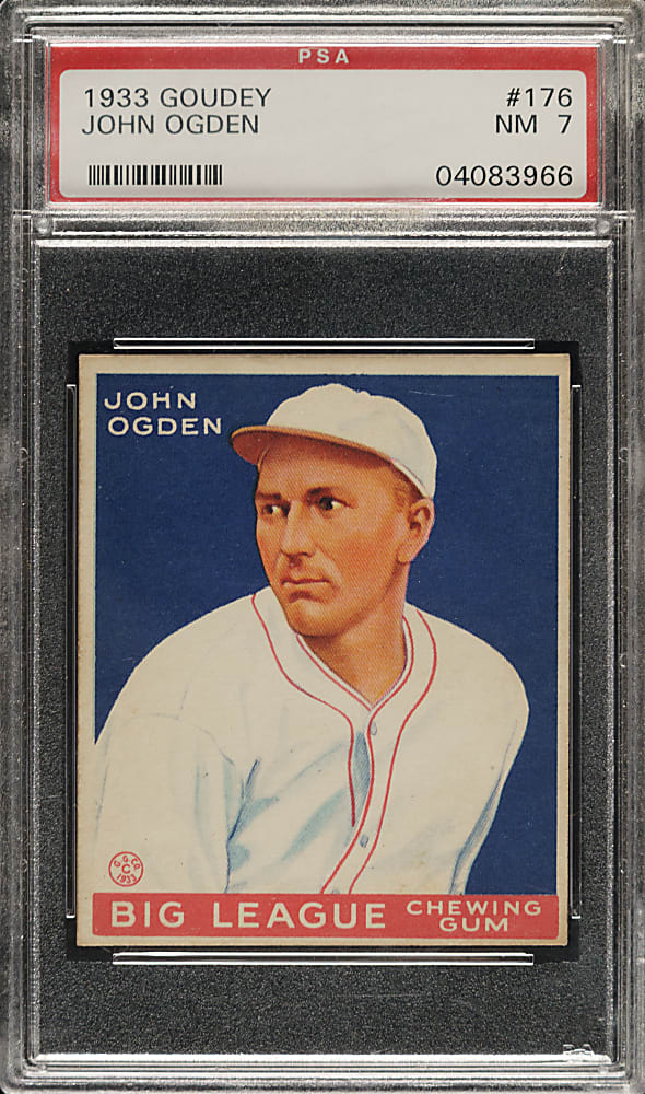 1933 R319 Goudey #176 John Ogden PSA NM 7