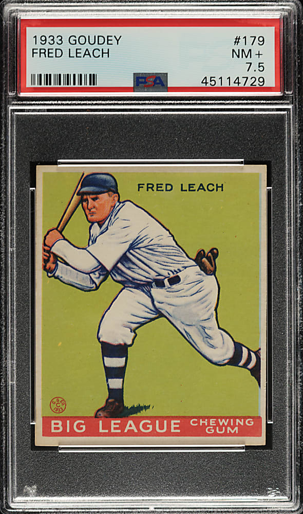 1933 R319 Goudey #179 Freddy Leach PSA NM+ 7.5