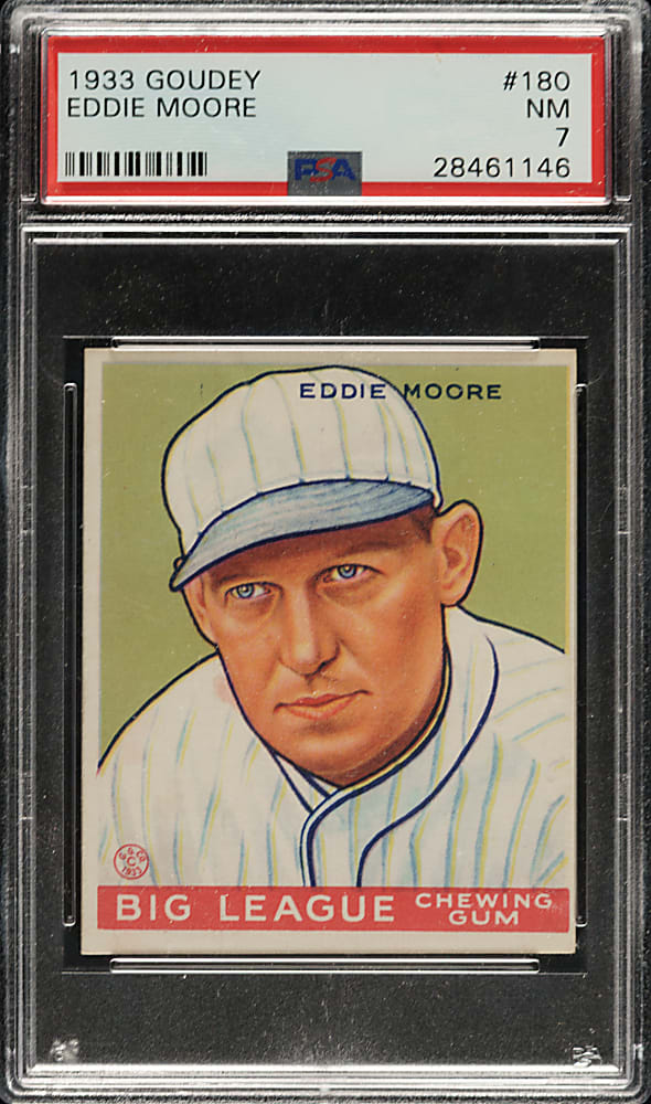 1933 R319 Goudey #180 Eddie Moore PSA NM 7