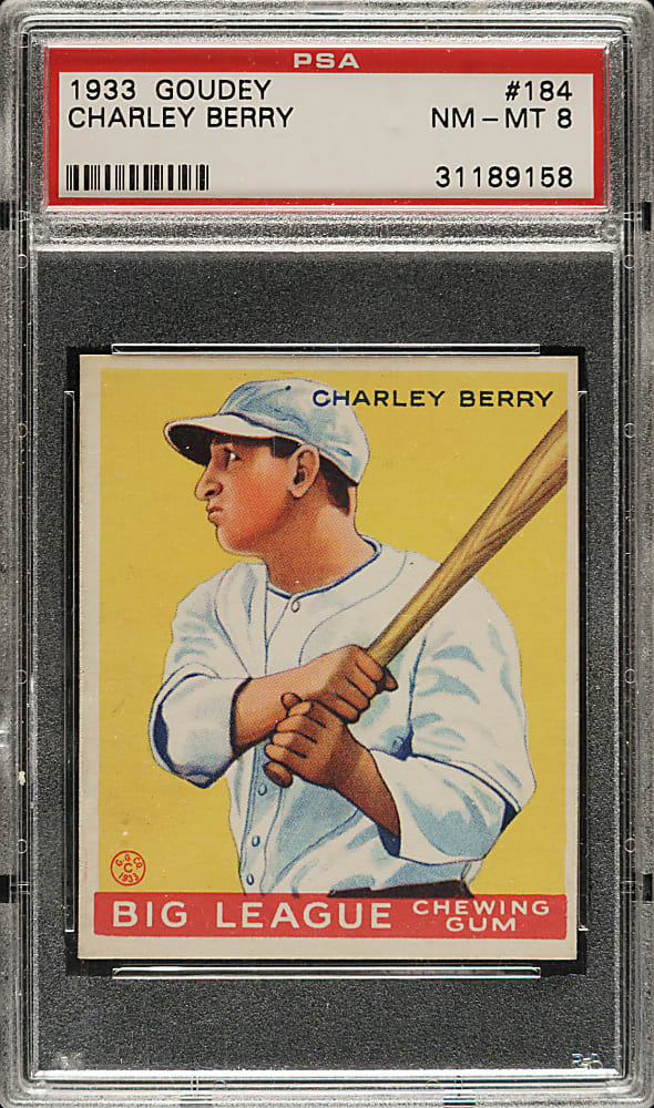 1933 R319 Goudey #184 Charley Berry PSA NM-MT 8