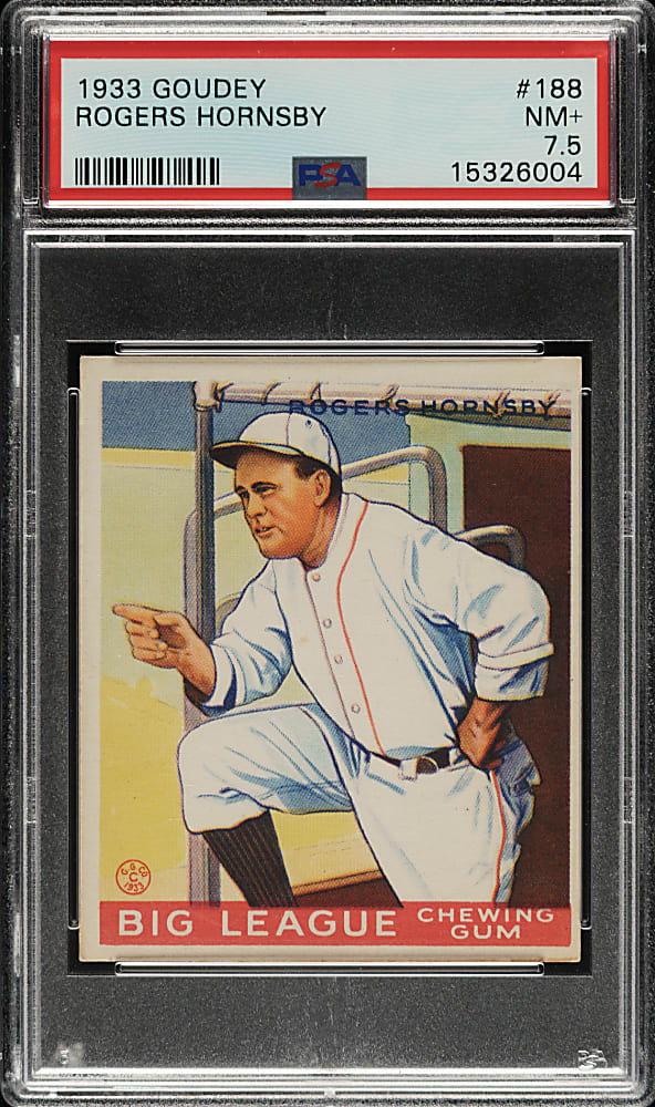 1933 R319 Goudey #188 Rogers Hornsby PSA NM+ 7.5