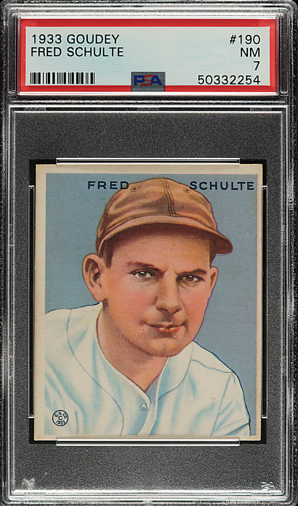 1933 R319 Goudey #190 Fred Schulte PSA NM 7