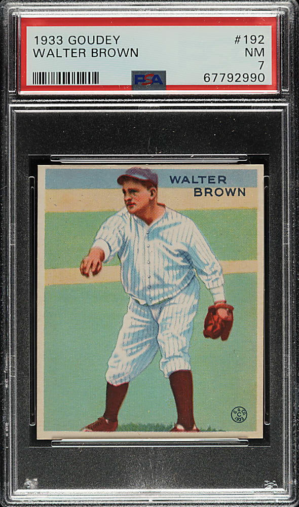 1933 R319 Goudey #192 Walter Brown PSA NM 7