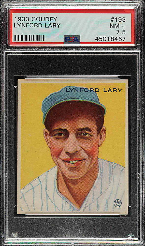1933 R319 Goudey #193 Lynford Lary PSA NM+ 7.5