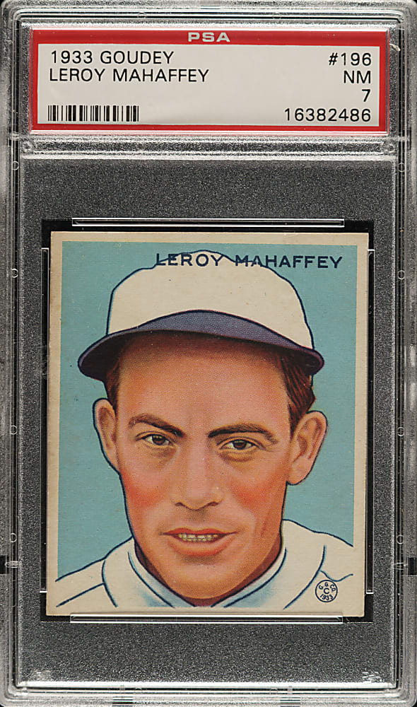 1933 R319 Goudey #196 Leroy Mahaffey PSA NM 7