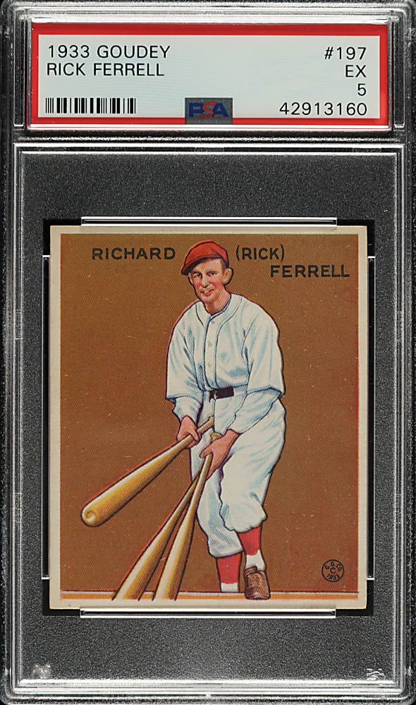 1933 R319 Goudey #197 Rick Ferrell PSA EX 5
