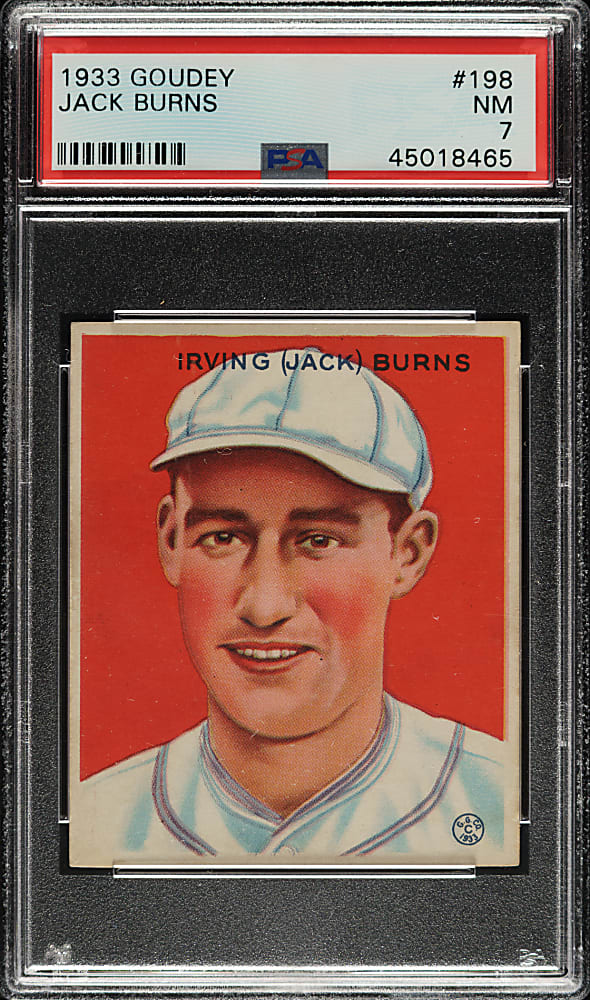 1933 R319 Goudey #198 Jack Burns PSA NM 7