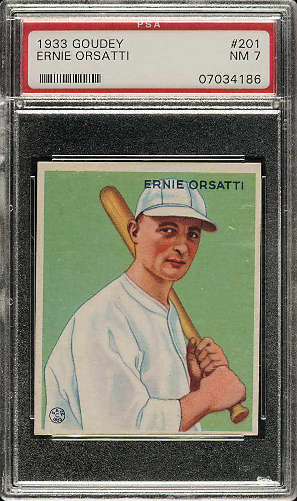 1933 R319 Goudey #201 Ernie Orsatti PSA NM 7