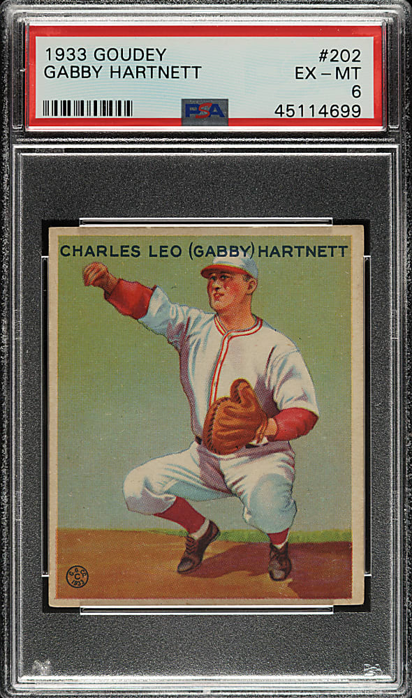 1933 R319 Goudey #202 Gabby Hartnett PSA EX-MT 6