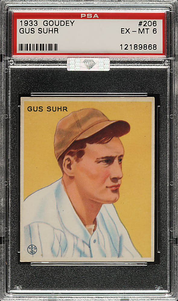 1933 R319 Goudey #206 Gus Suhr PSA EX-MT 6 (MBA Silver Diamond)