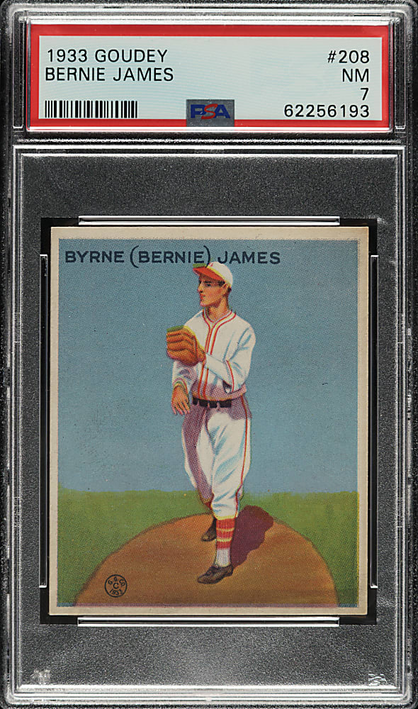 1933 R319 Goudey #208 Bernie James PSA NM 7