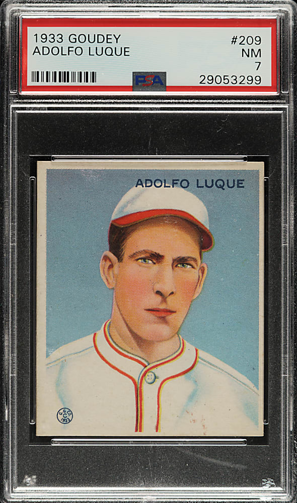 1933 R319 Goudey #209 Adolfo Luque PSA NM 7