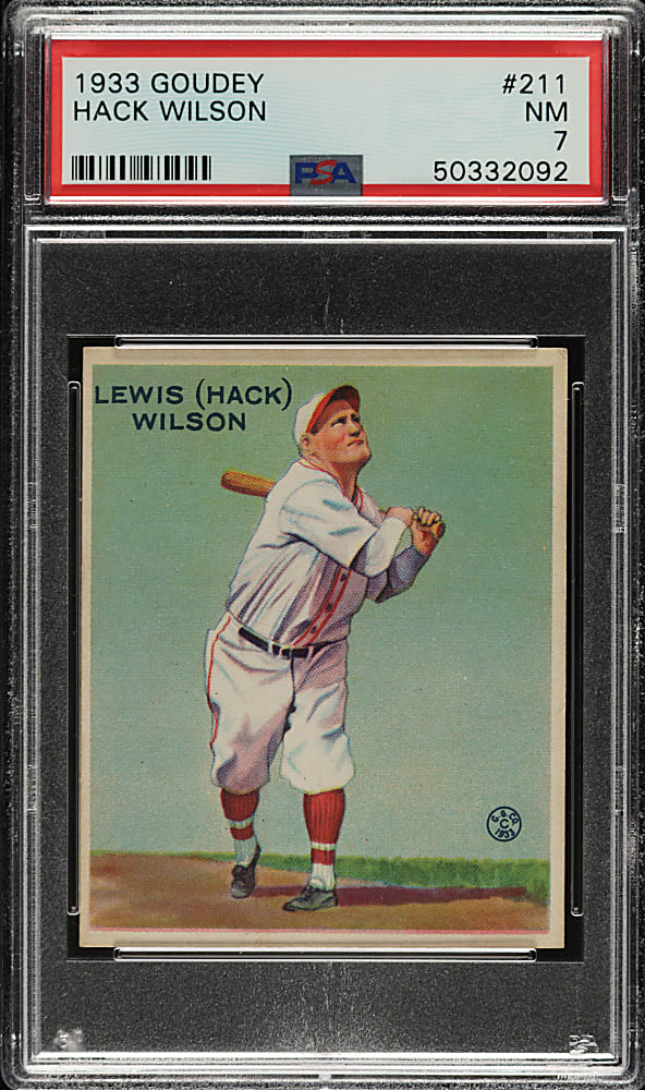 1933 R319 Goudey #211 Hack Wilson PSA NM 7