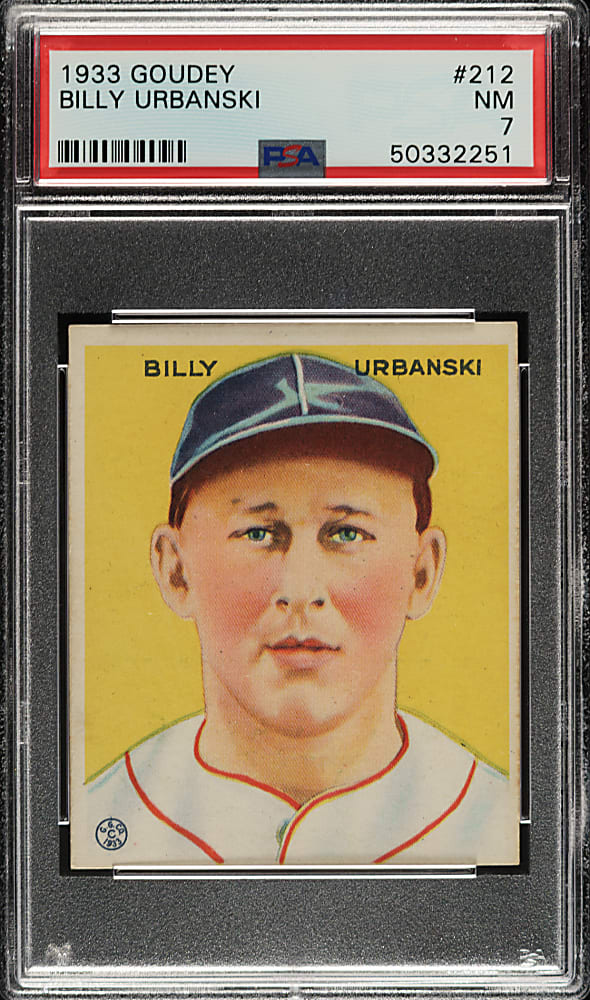 1933 R319 Goudey #212 Billy Urbanski PSA NM 7