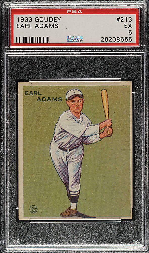 1933 R319 Goudey #213 Earl Adams PSA EX 5
