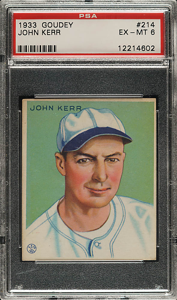 1933 R319 Goudey #214 Buddy Kerr PSA EX-MT 6