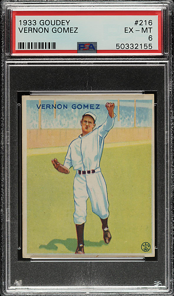 1933 R319 Goudey #216 Vernon "Lefty" Gomez PSA EX-MT 6