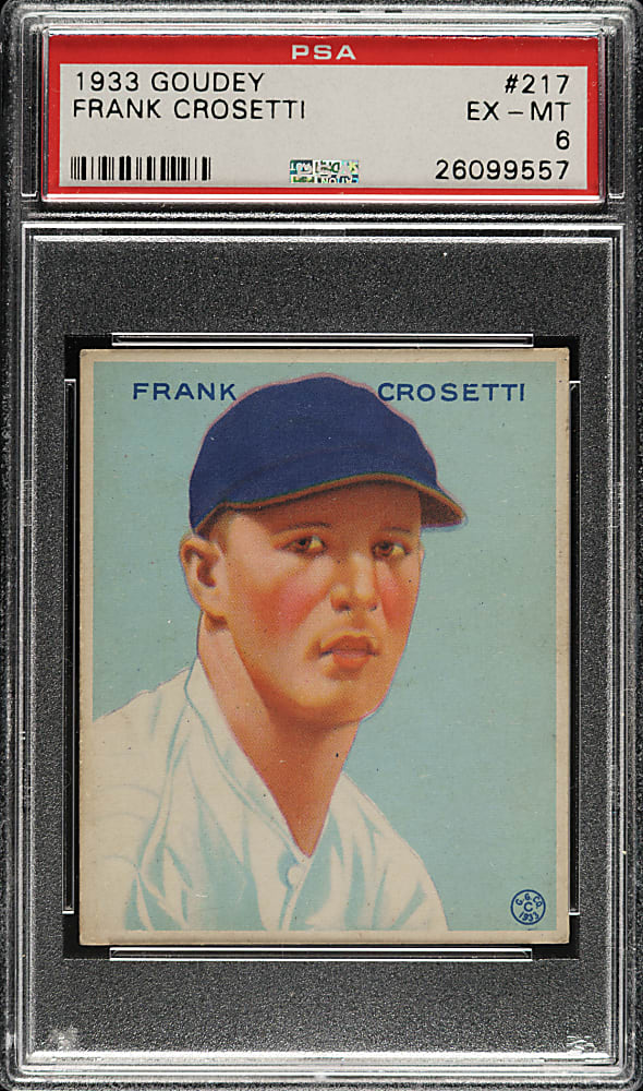 1933 R319 Goudey #217 Frank Crosetti PSA EX-MT 6