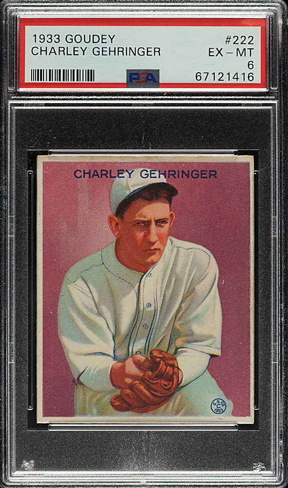 1933 R319 Goudey #222 Charley Gehringer PSA EX-MT 6