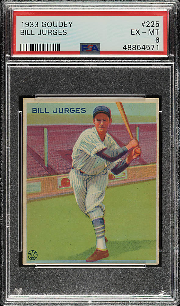 1933 R319 Goudey #225 Billy Jurges PSA EX-MT 6