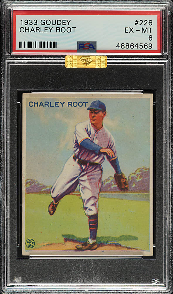 1933 R319 Goudey #226 Charlie Root PSA EX-MT 6 (MBA Gold Diamond)