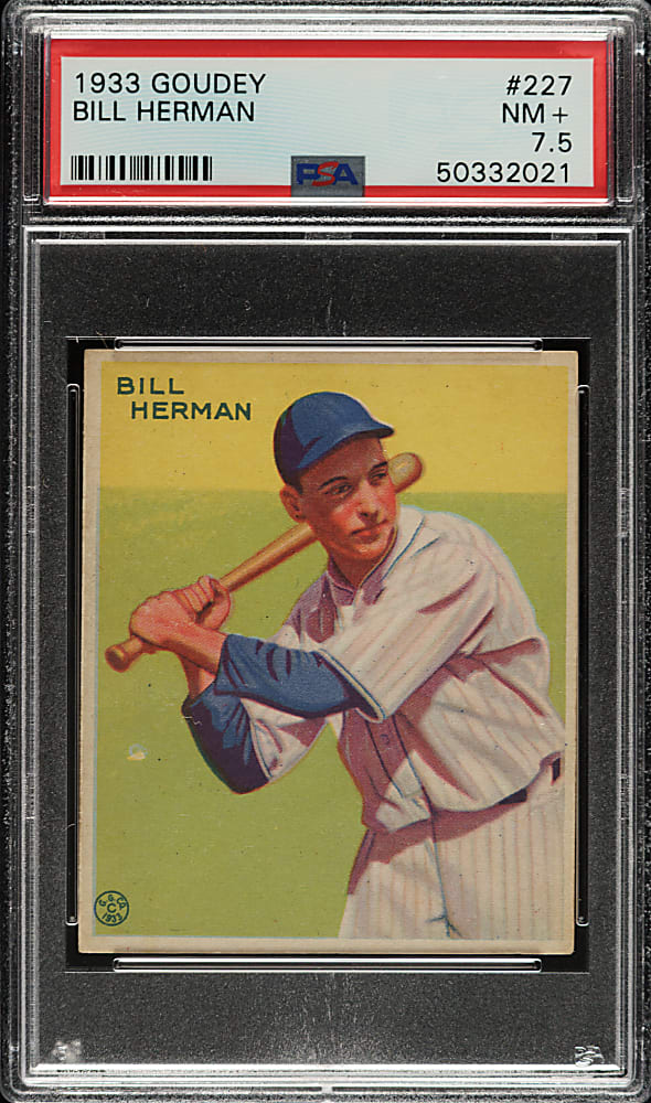 1933 R319 Goudey #227 Billy Herman PSA NM+ 7.5