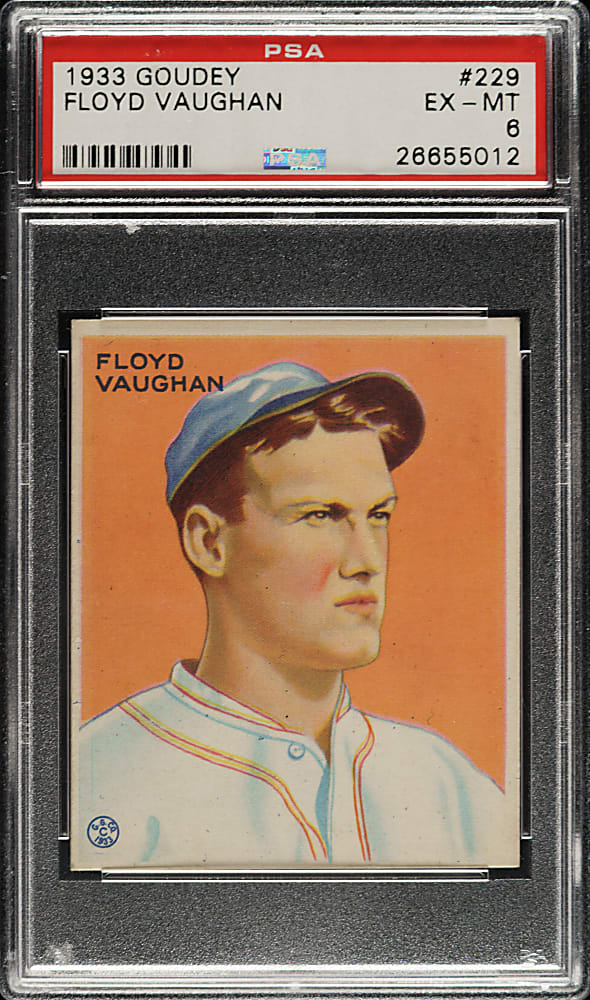 1933 R319 Goudey #229 Arky Vaughan PSA EX-MT 6