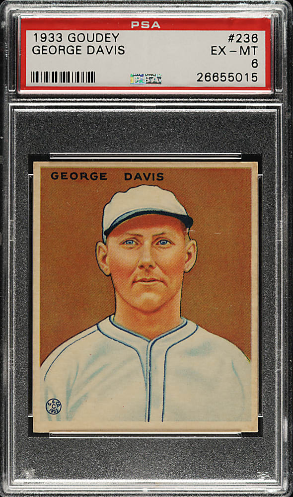 1933 R319 Goudey #236 George Davis PSA EX-MT 6