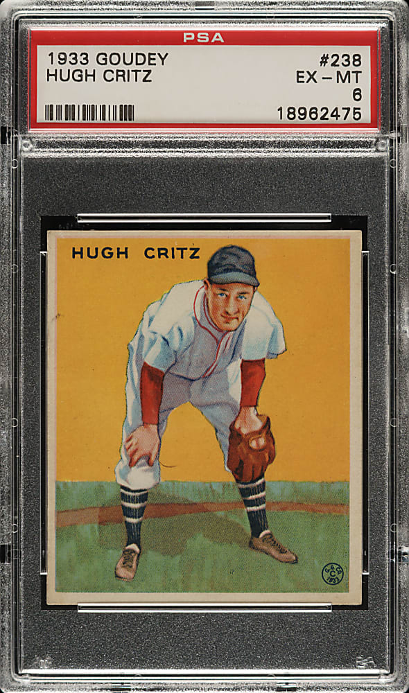 1933 R319 Goudey #238 Hugh Critz PSA EX-MT 6