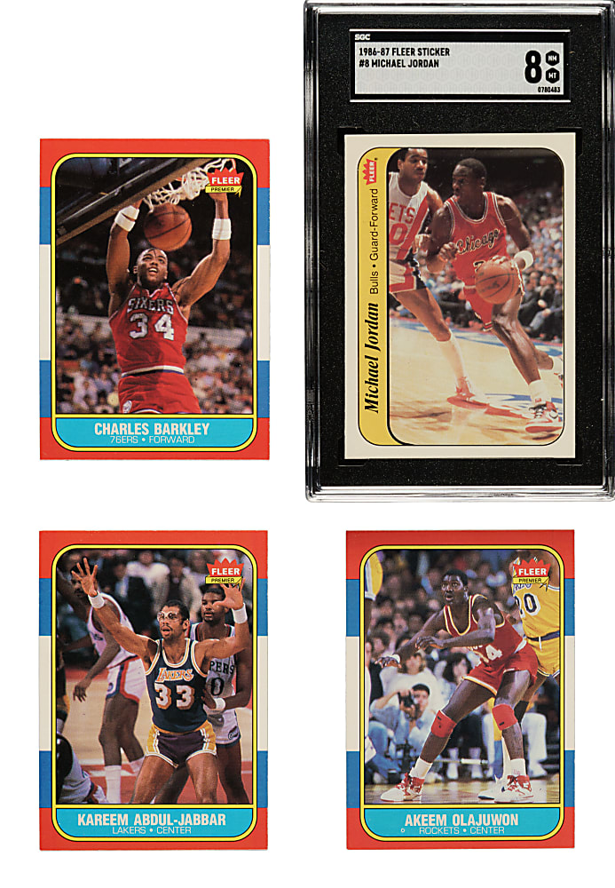 1986-1987 Fleer Basketball Near-Complete Set (131/132) Plus Complete Sticker Set (11)