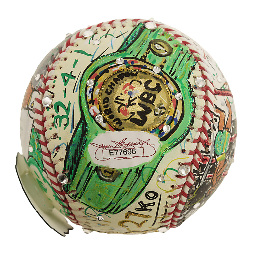 Joe Frazier Single-Signed Mixed-Media Art Baseball by Charles Fazzino - JSA