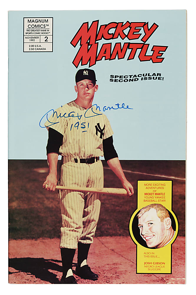Mickey Mantle Signed "Mickey Mantle" #2 Comic Book with "1951" Inscription - JSA
