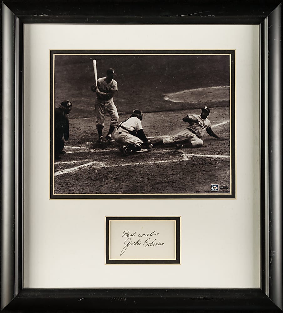 Jackie Robinson Cut Signature in Framed Display - JSA