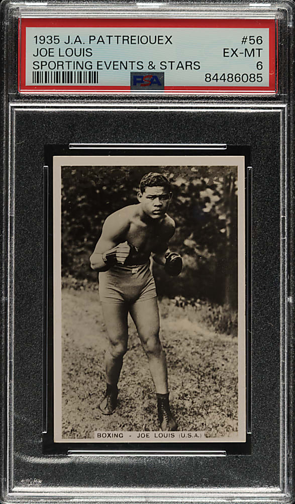 1935 J.A. Pattreiouex "Sporting Events & Stars" #56 Joe Louis Rookie PSA EX-MT 6