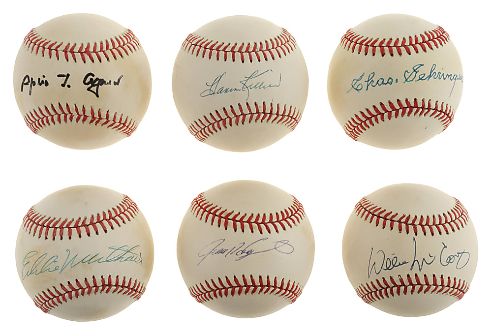Hall of Fame Single-Signed Baseball Collection (10) Including Ernie Banks, Mike Schmidt, and Dave Parker